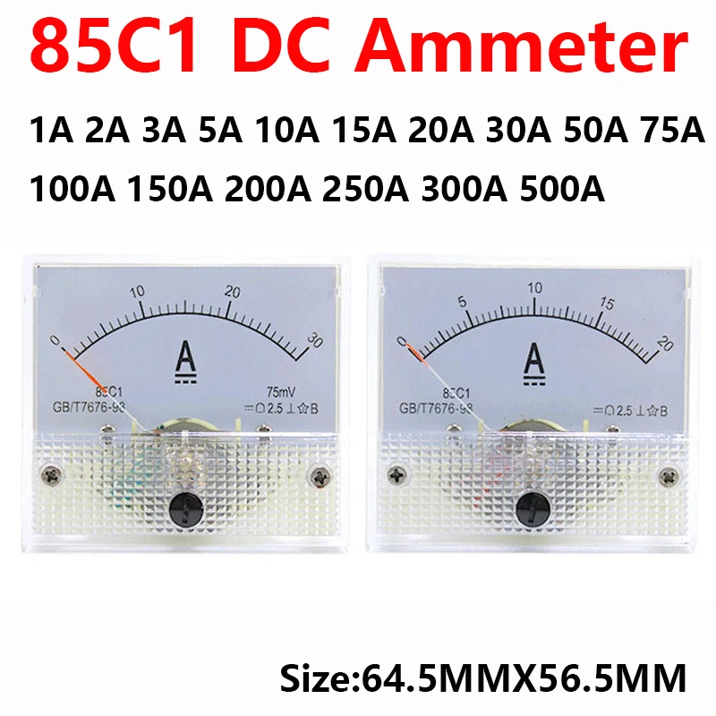 

85C1 DC Analog Panel Voltmeter Ammeter Amp Volt Meter Gauge 1A 5A 10A 20A 30A 50A 75A 100A 150A 200A 250A 300A 400A 500A