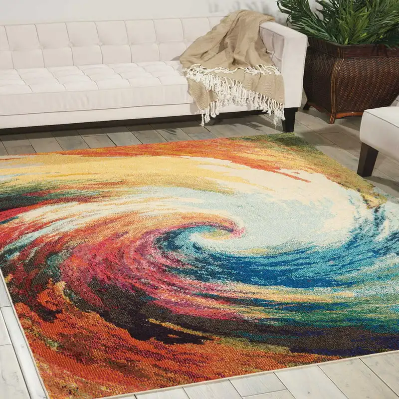 

Abstract Wave 5'3" x 7'3" Area Rug, (5x7) Bleach Inuyasha Rugs living room Tapis Girl room decor Scarface Thundercats Carpet Cus
