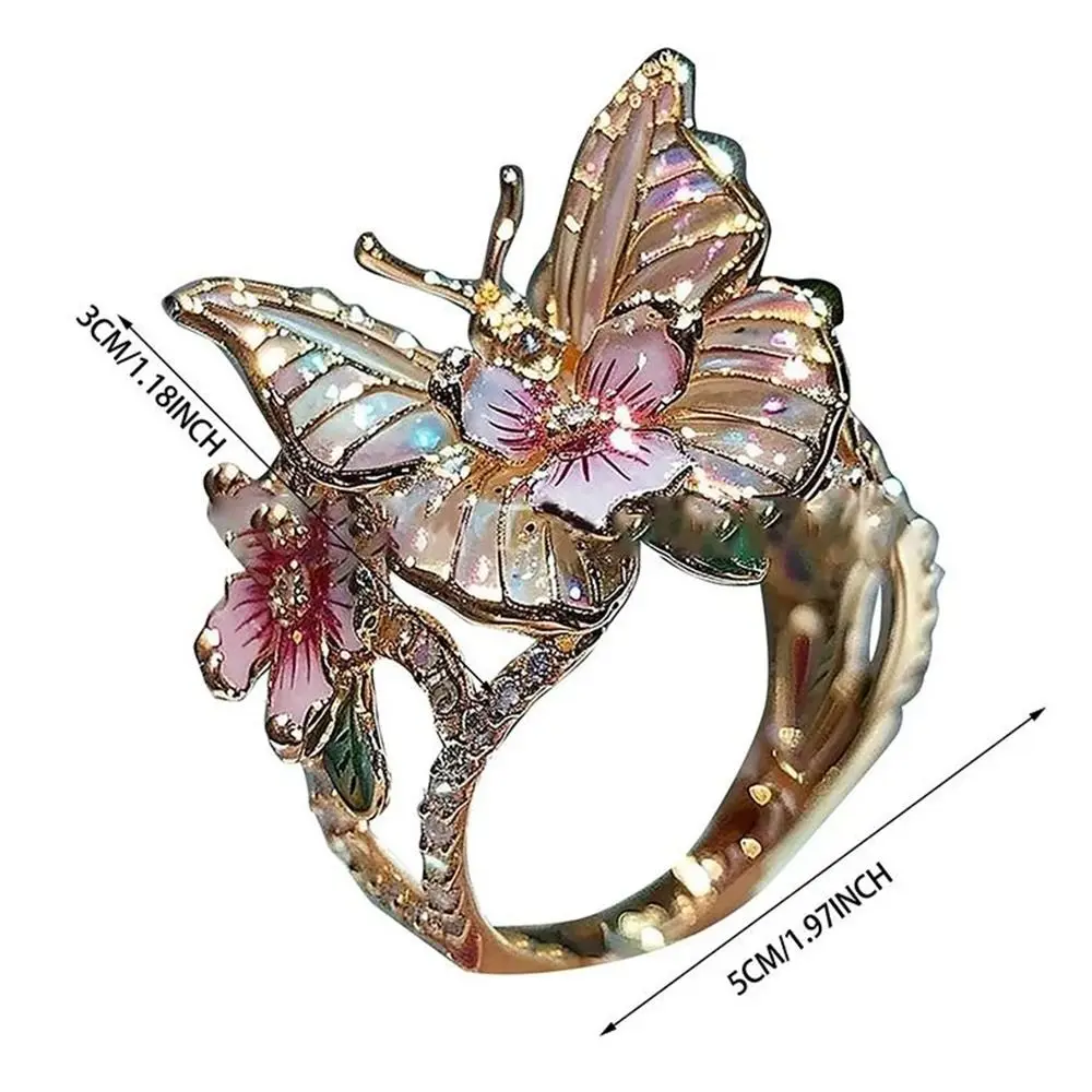 Fashion Jewelry Accessories Butterfly Ring Crafts Non-fading Vintage Rings Gift Finger Decorations