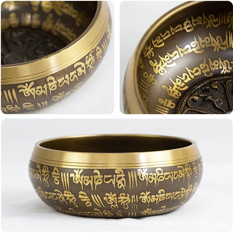 1 Set Nepal Handmade Buddha Singing Bowls Tibet Buddha Sound Bowl For Yoga Meditation Chanting Healing Music Therapy Bowl 5