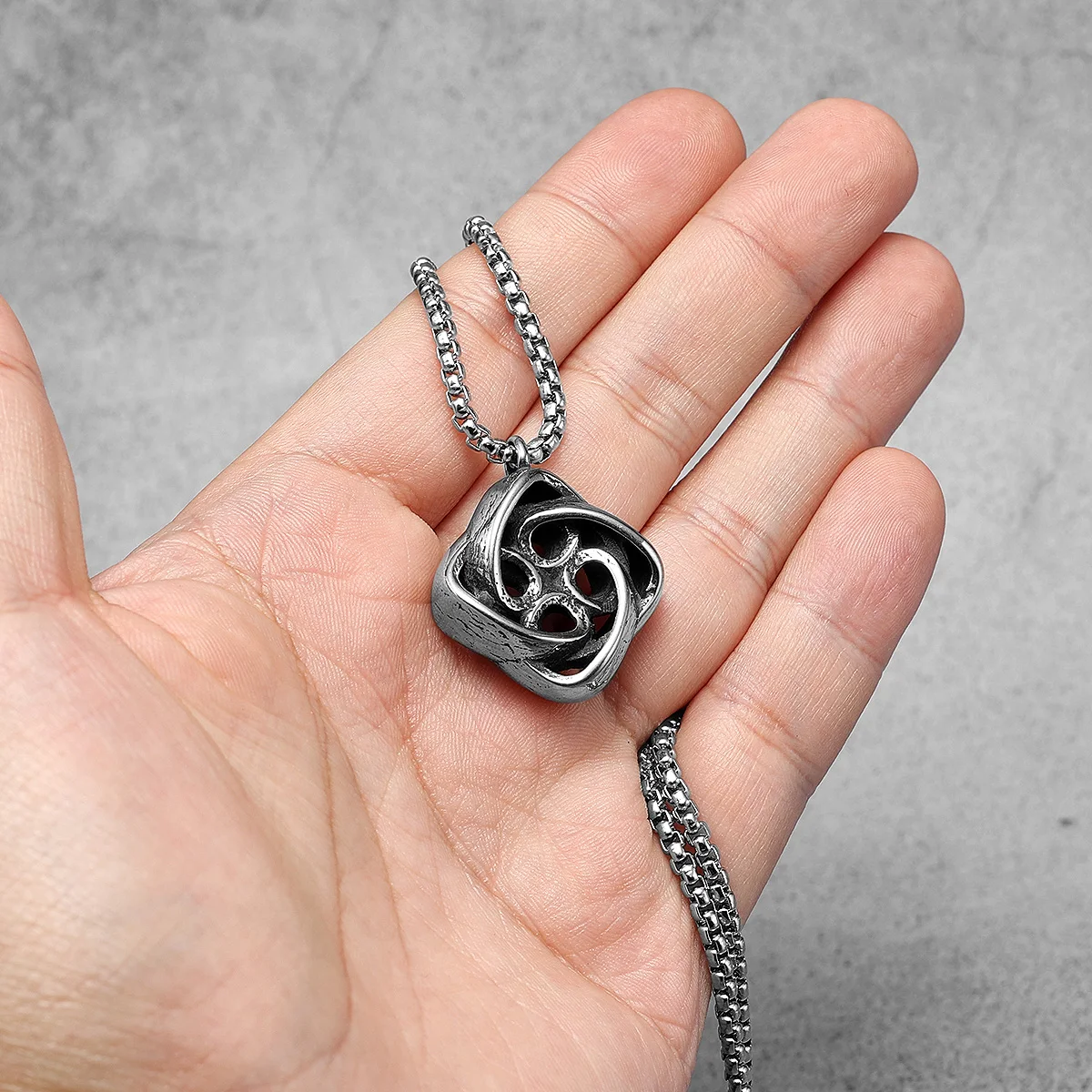 Spiral Pendant Retro Men Necklace 316L Stainless Steel Men Chain Rock Punk Jewelry Gift for Male Friend Accessories Dropshipping 4