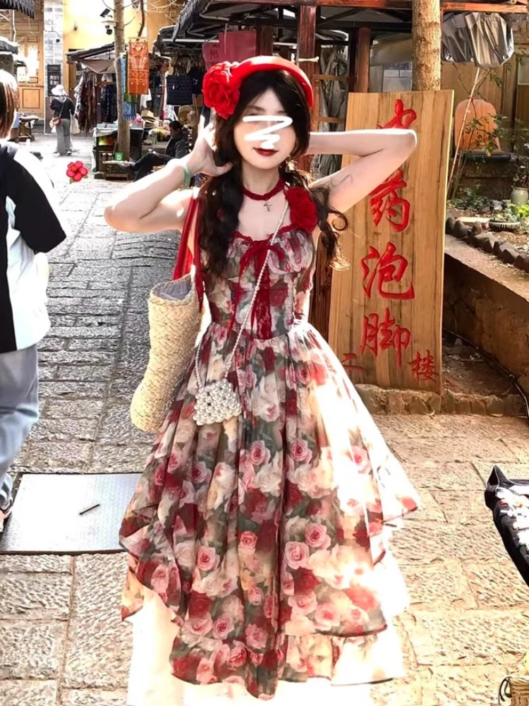 green emerald velvet dress Spring Florals Dress (Women) main image 1