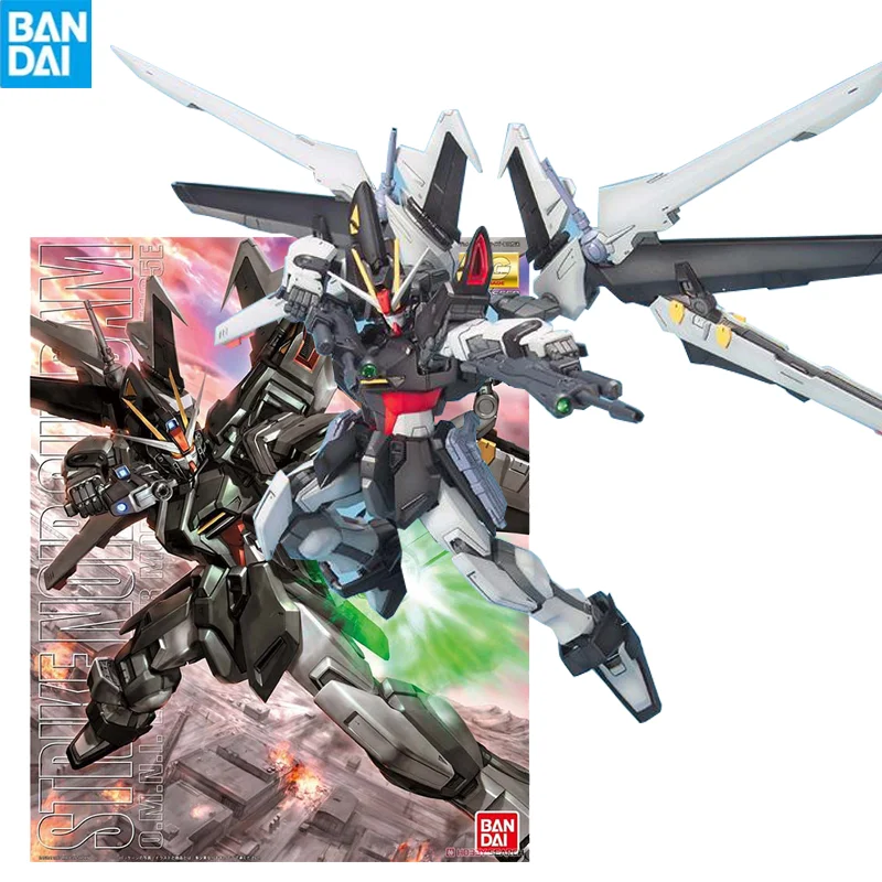 

Bandai Gunpla Mg 1/100 Gat-X105E Strike Noir Gundam Assembly Mode Collectible Robot Kits Models Desktop Ornaments Kids Gift