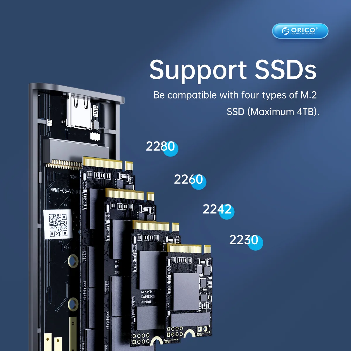 ORICO-M2 NVMe Gabinete SSD, Dual Bay, USB