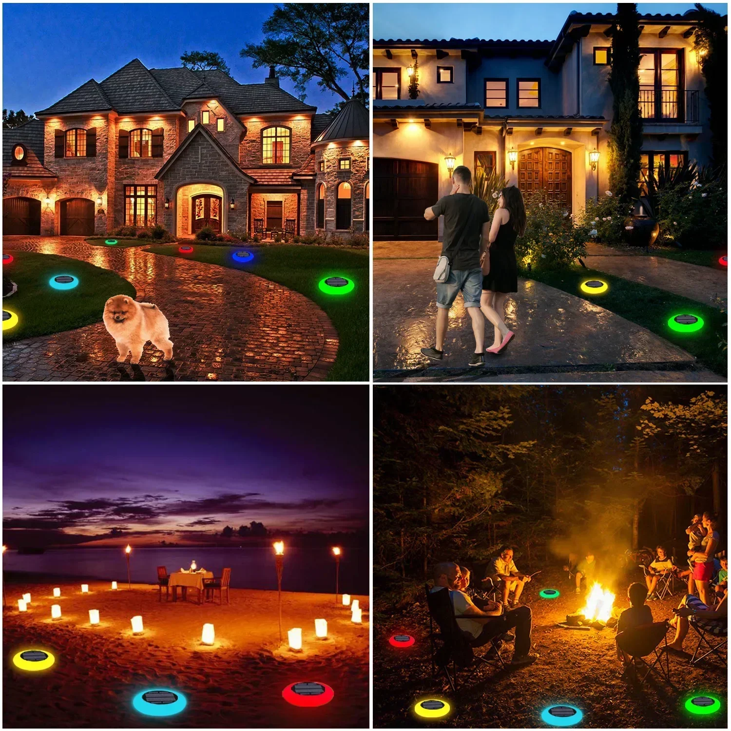 LED Solar Lawn Light Seven Colors Emitting Atmosphere Garden Decoration Courtyard Light Waterproof Outdoor Villa Floor