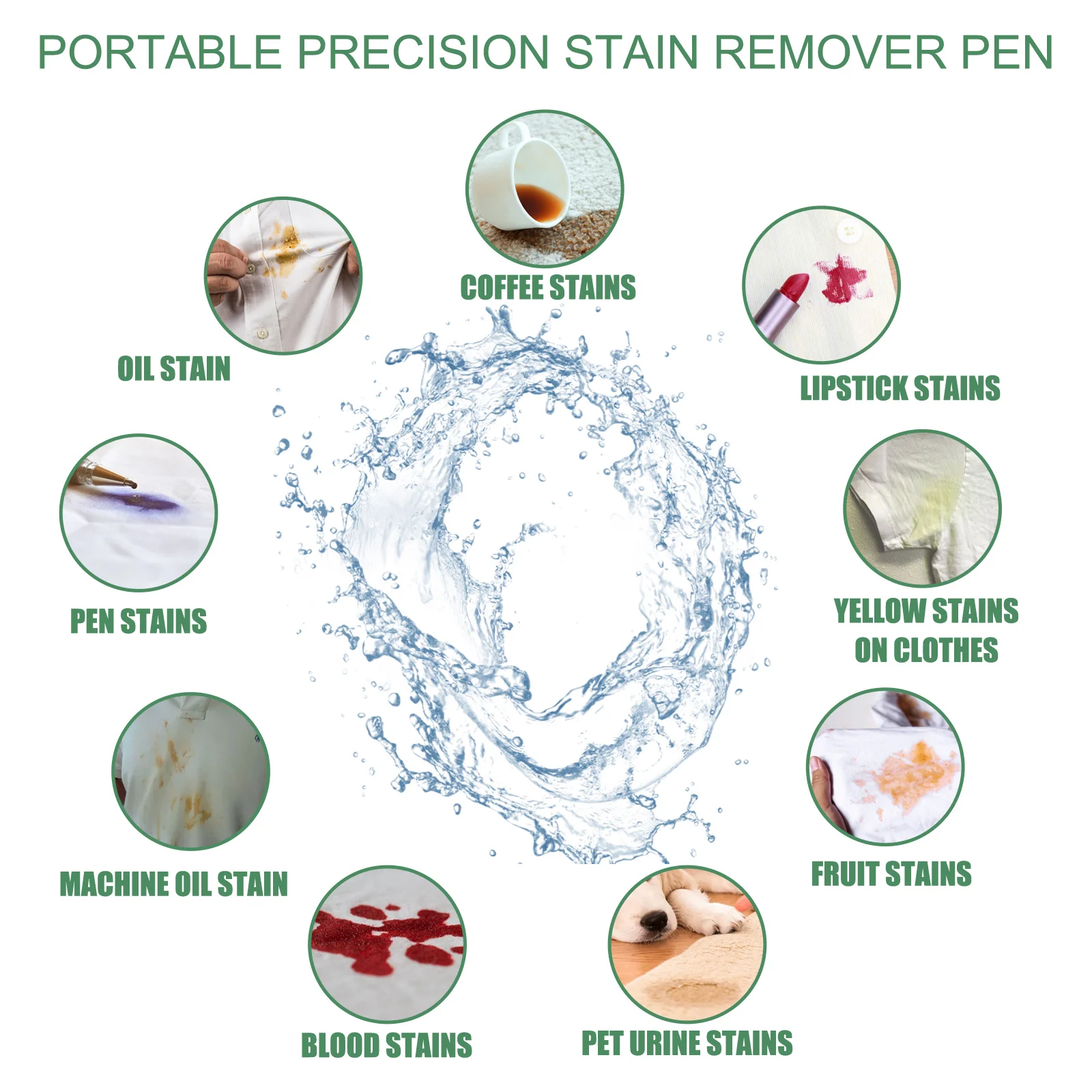 Clothing Stain Removal Pen Laundry Spot Remover Oil Red Wine Stain Cleaner Greasy Decontamination Portable Clothes Bleach Pen