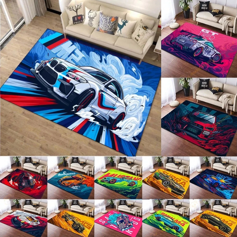 

Racing Car Pattern Non-Slip Floor Pad Tapetes, Artwork Rug, Quarto, Sala de estar, Cool F1 Tapete, Kitchen Mats, Home Decor