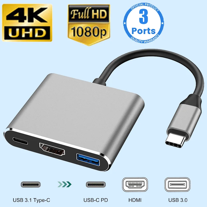 USB C to HDMI Hub Adapter for Macbook Air with USB3.0 Docking Station
