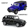 1:36 Alloy JEEPS Wrangler Car Model Simulation Off-road Vehicle Pull Back Car Decoration Ornaments Collection Toys For Children 2