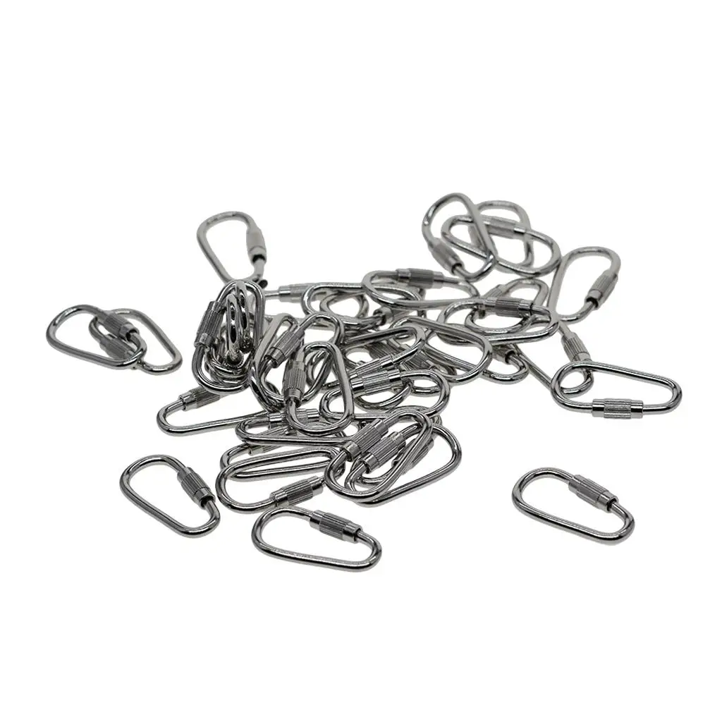 50pcs Keychain Key Brass Screw Locking Carabiner Bag Holder