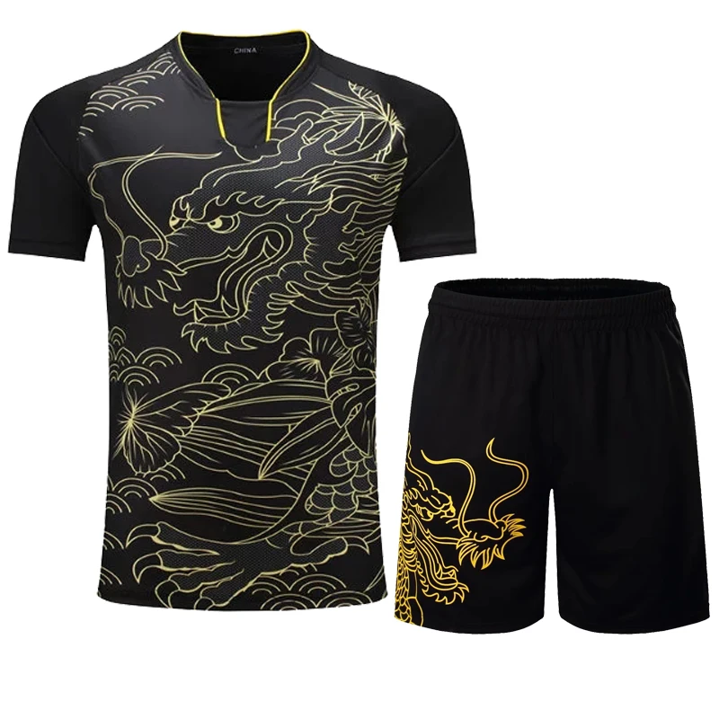 Sports Clothes Dragon Chinese Table Tennis Jerseys for Men Women Children China Ping Pong T-shirt Sports Suits Table Tennis Uniforms Clothe