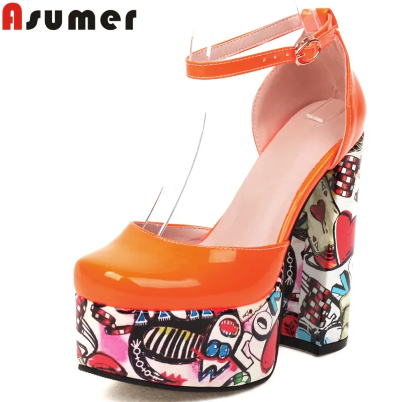 

ASUMER 2022 New Patent Leather Platform Sandals Women Extreme High Heels Shoes Summer Fashion Ladies Party Shoes