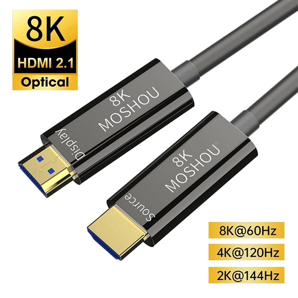 Moshou 8K Hdmi 2.1 Cavo In Fibra Ottica Earc Hdr 8K @ 60Hz 4K @ 120Hz Cavo Di Copertura In Tpu Morbido Per Xbox Ps5 Samsung Qled Amplificatore Tv