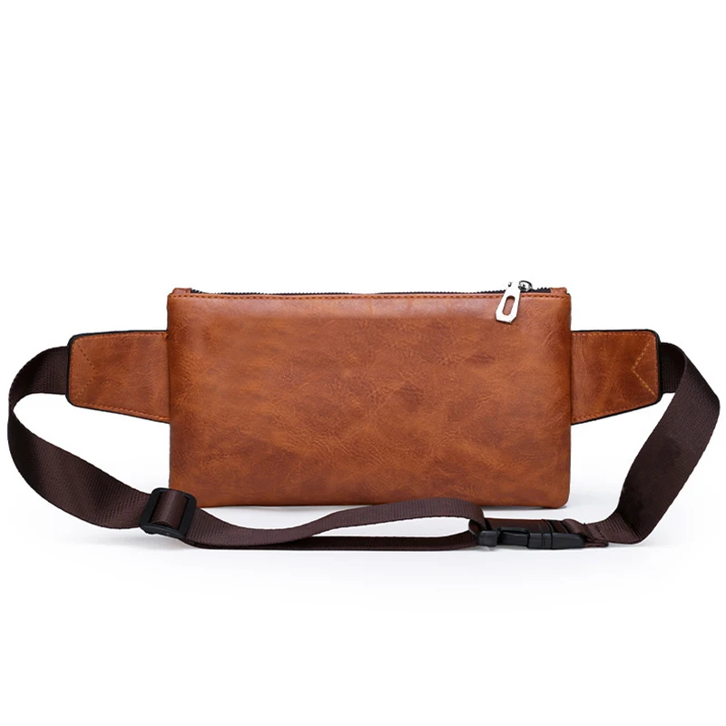 Mens PU Waist Bag for Business Travel