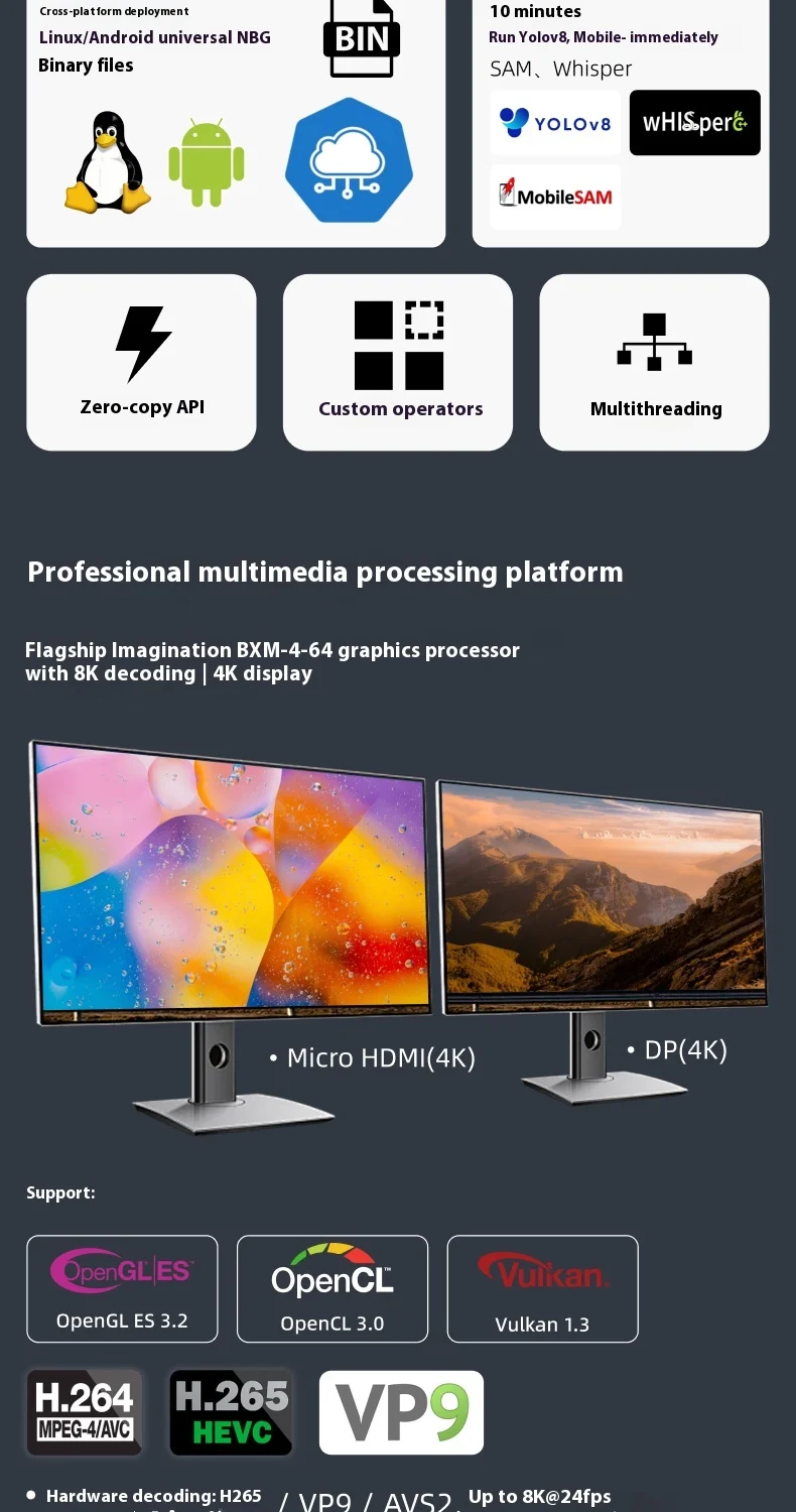 Radxa Cubie A7Z board with Allwinner octa-core CPU, dual-screen display, and int