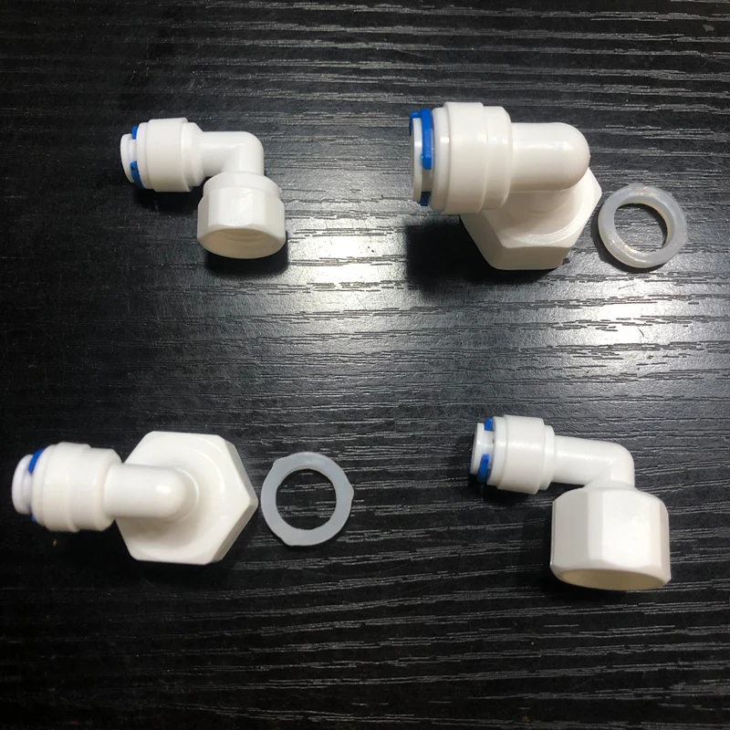 1/4" 3/8" OD Hose Tube 1/2" 3/8" 1/2" thread Reverse Osmosis Aquarium Quick Fitting RO Water Elbow Plastic Pipe Coupling Connect Hose Pipe Fitting