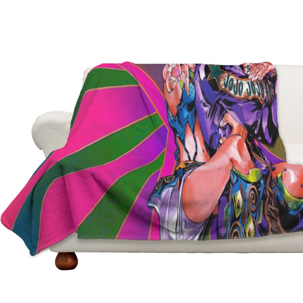 

JoJo's Bizarre Adventure Light Flannel Blanket Extra Soft Japanese Anime Cartoon Throw Nap Comfortable