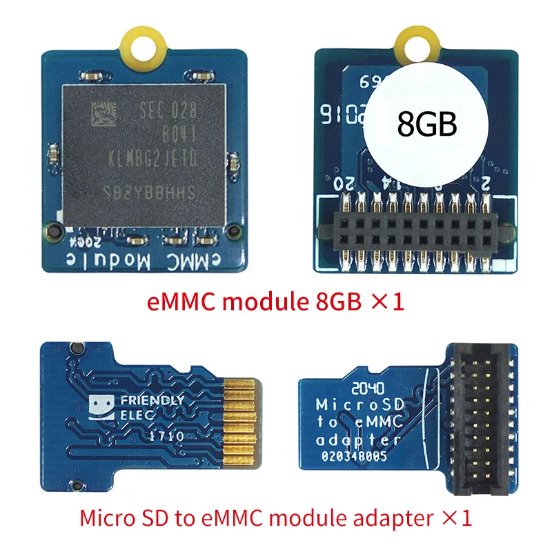 EMMC Module 8GB 16GB 32GB 64GB with Micro SD-compatible Turn eMMC Adapter T2 for
