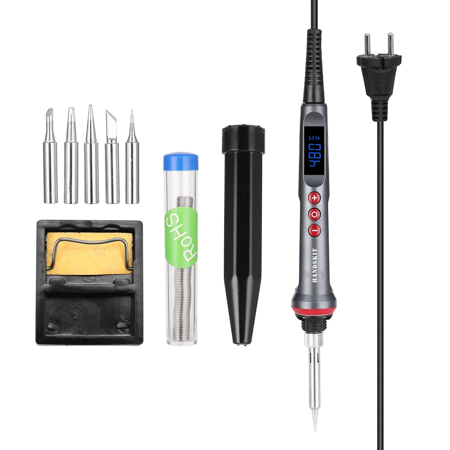 

90W LED Soldering Iron Set Adjustable Temperature Soldering Iron 4 Wire Core Welding Tools with Automatic Sleep