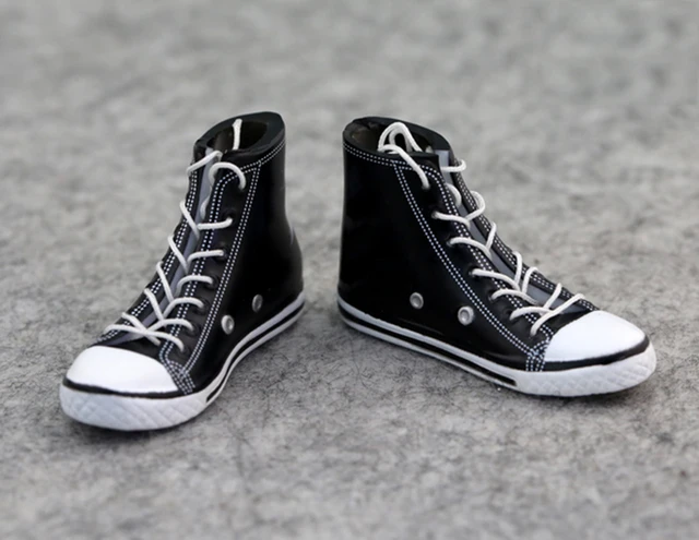 1/6 Scale High Top/Low Top Female/Male Fashion Canvas Sneakers Shoes Inside Empty for 12 inches Action Figure Body Accessory 4