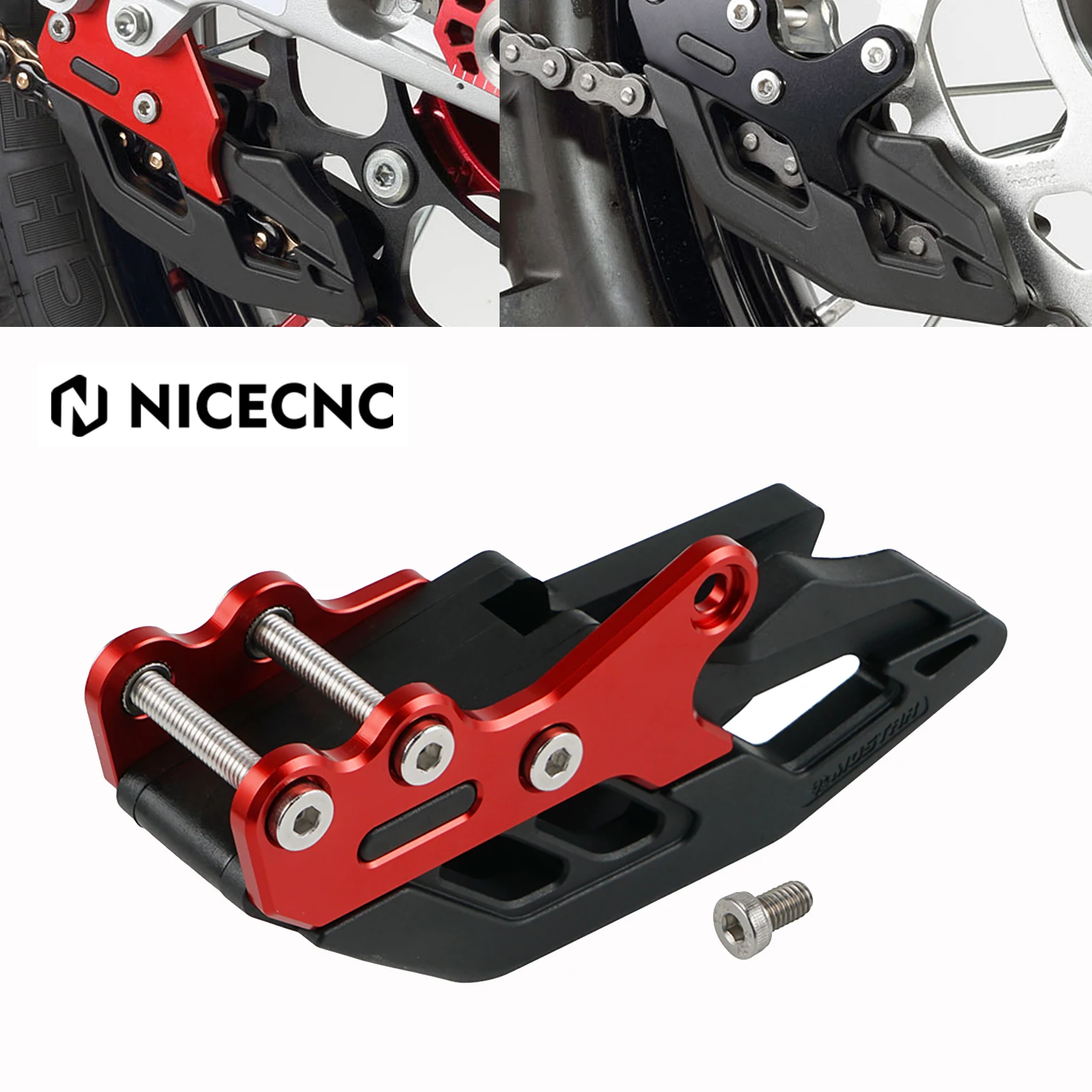 TPU Duralumin Motorcycle Chain guide Black Red Replacement For Honda CRF 250R 250RX 250X 450X 450L 450RX