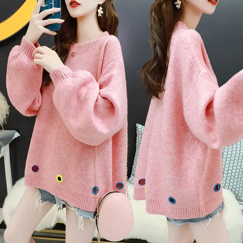 

New Autumn Winter Loose Pullover Basic Warm Sweater for Women Preppy Style Soft Kniited Korean Sweet V Neck Fashion Sweaters