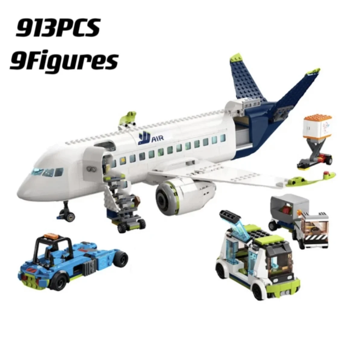 

New Passenger Airplane MOC Bricks 913PCS City Aircraft Plane Constructor Compatible 60367 Education Toys Kids Christmas Gift