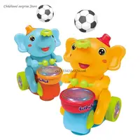 Electric Walking Elephant Toy Beating Drum Blowing Ball Toy with Light&Music Dropship 1