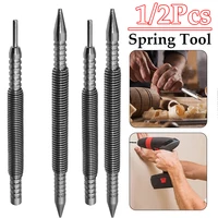 1/2Pcs Spring Tool Hammerless Nail Set Double Head 1/16&3/32inch Center Pin Punch Metal Woodwork Drill Bit Center Holes Punch 1
