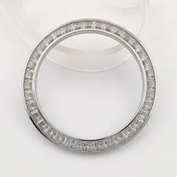 Elegant Diamond Bezel with Premium Circular Metal Glass Inlay (Silvery)