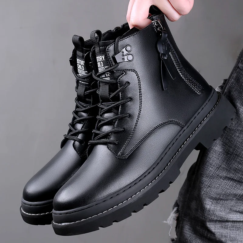 2021AutumnManFashionBootsQualityCowLeatherShoesBreatherAnti