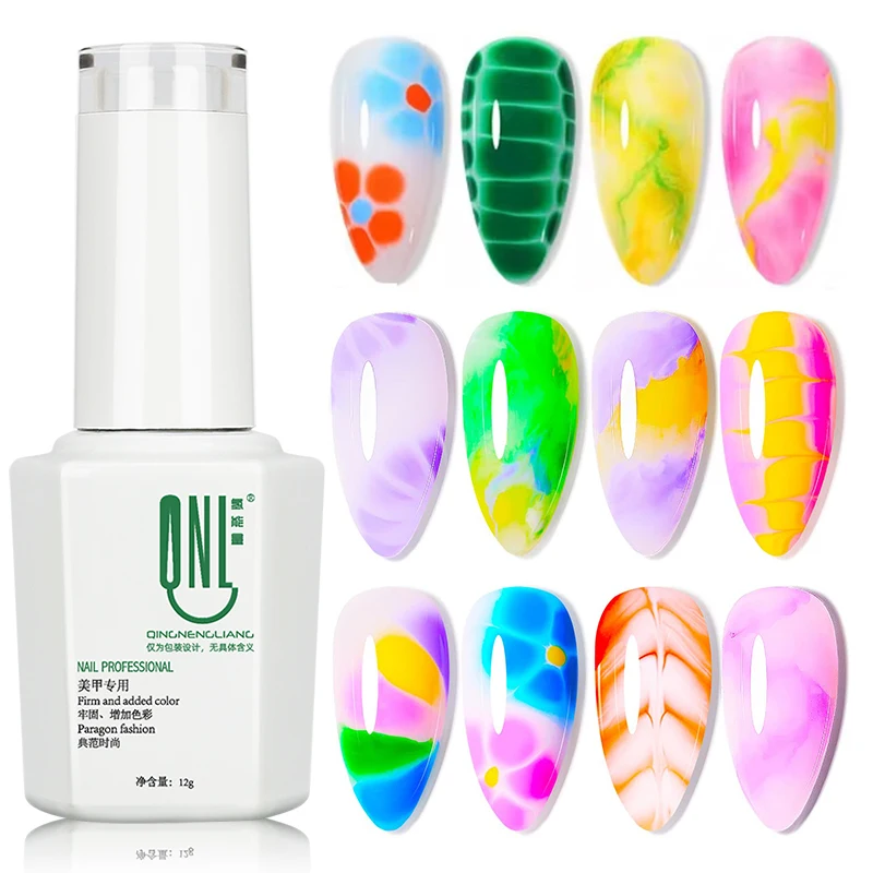 RS NAIL 12ml Clear Blooming Gel Nail Polish UV LED Blossom Soak Off Nail Art Polish DIY Design for Gradient Effect Manicure Gel