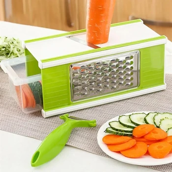 Multi-functional Manual Stainless Steel Vegetable Cutter Slicer Household Potato and Fruit Grater Creative Kitchen Gadgets