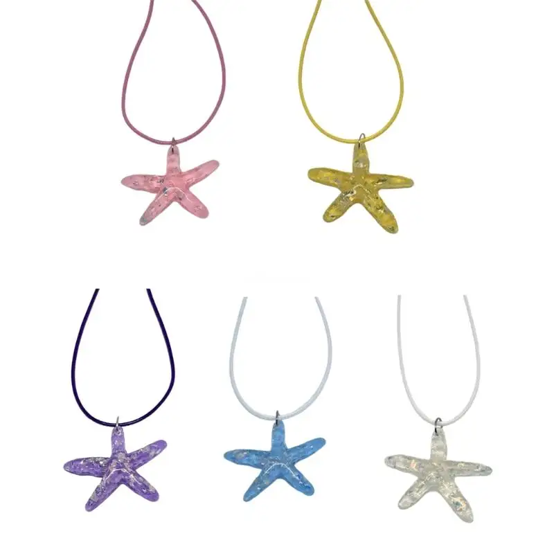 

Ожерелье со звездой Y2K для девочек-подростков, женское розовое кулон в виде морской звезды, летние ювелирные изделия, ожерелье