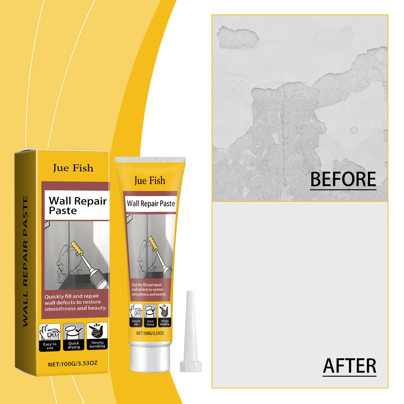 Wall crack repair cream Wall damage Scratch dent Crack staple hole repair wall paste