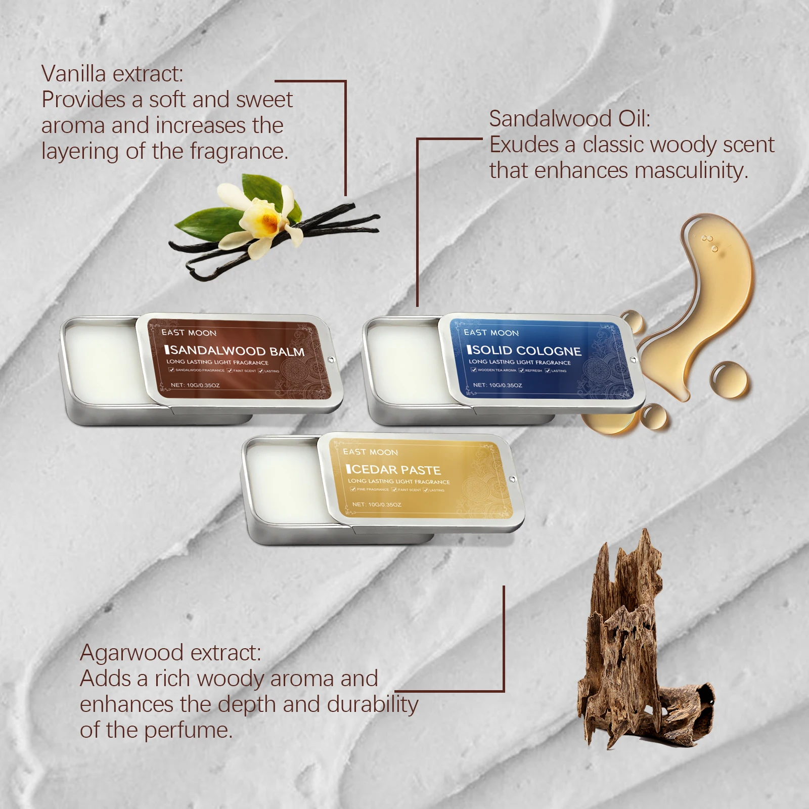 Men's Sandalwood Solid Cologne Balm Long Lasting Fragrance_voghion.com