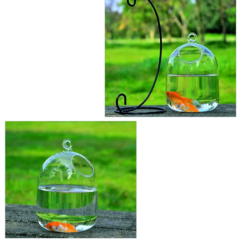Hydroponic Wall Hanging Bubble Aquarium Fish Glass DIY Pot Vase Plant Home zi 