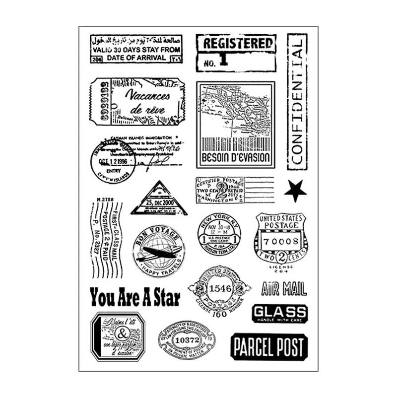 Originate Vintage Style label Clear Stamp for Scrapbooking Card Making Clear Stamps Supplies Silicone Seals Scrapbook New clear stamps clear rubber stamps