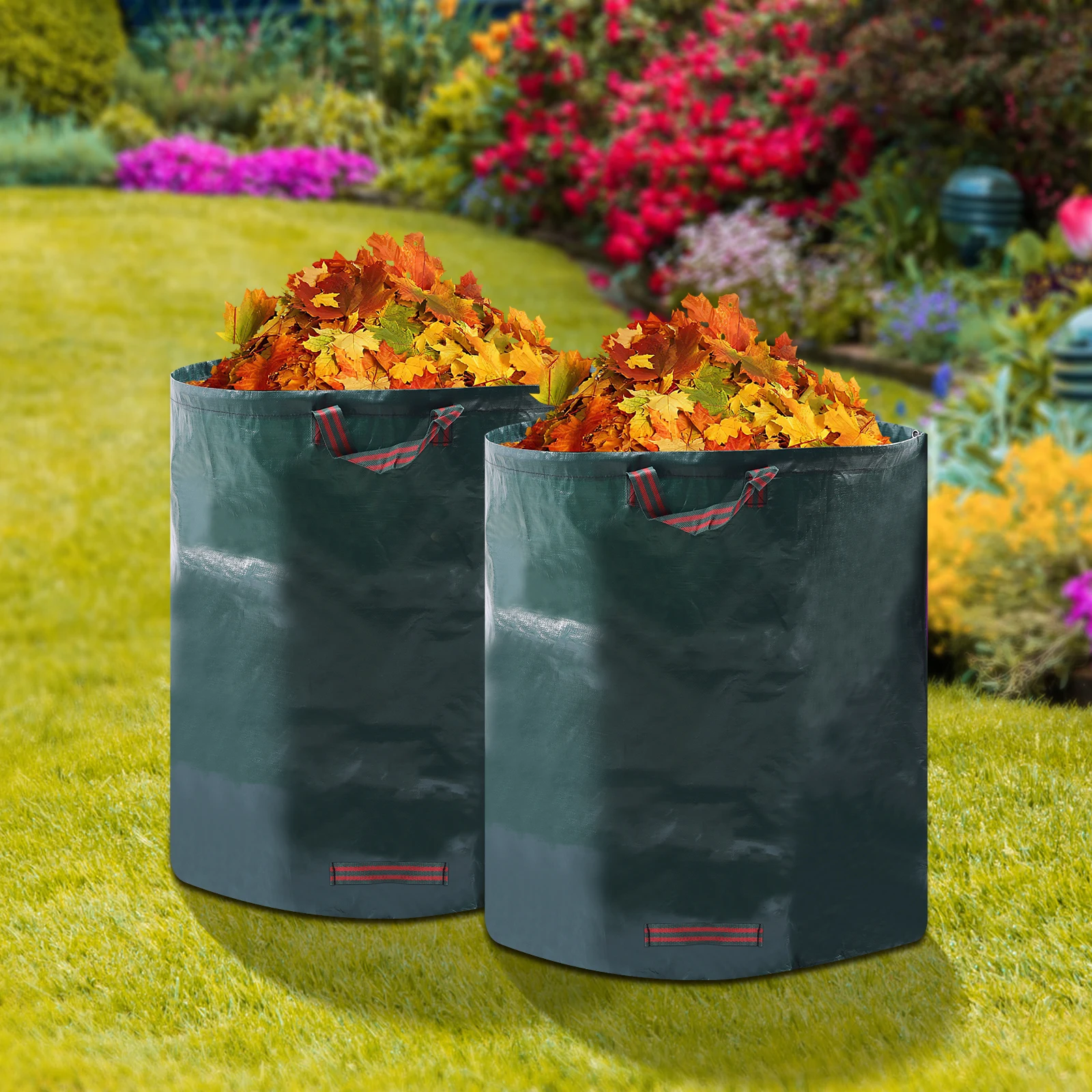 2x 500L Garden Waste Bags Large Refuse Heavy Duty Sack Grass Leaves Rubbish Bag