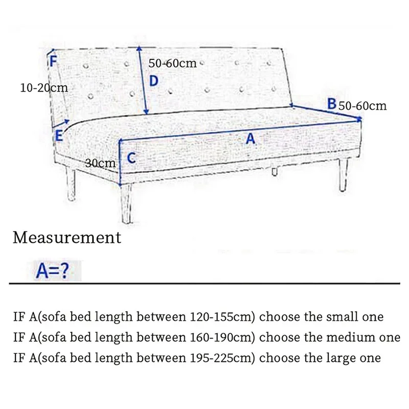 Foldable Sofa Bed Cover Armless Sofa Cover for Living Room Elastic All-inclusive Couch Sofa Slipcover Furniture Cover 2