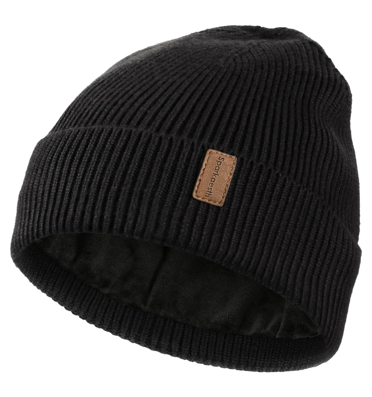 

Sparkaesth Winter Beanie Hats for Men Women, Fleece Lined Beanie Soft Warm Knit Hat Ski Stocking Cuffed Cap