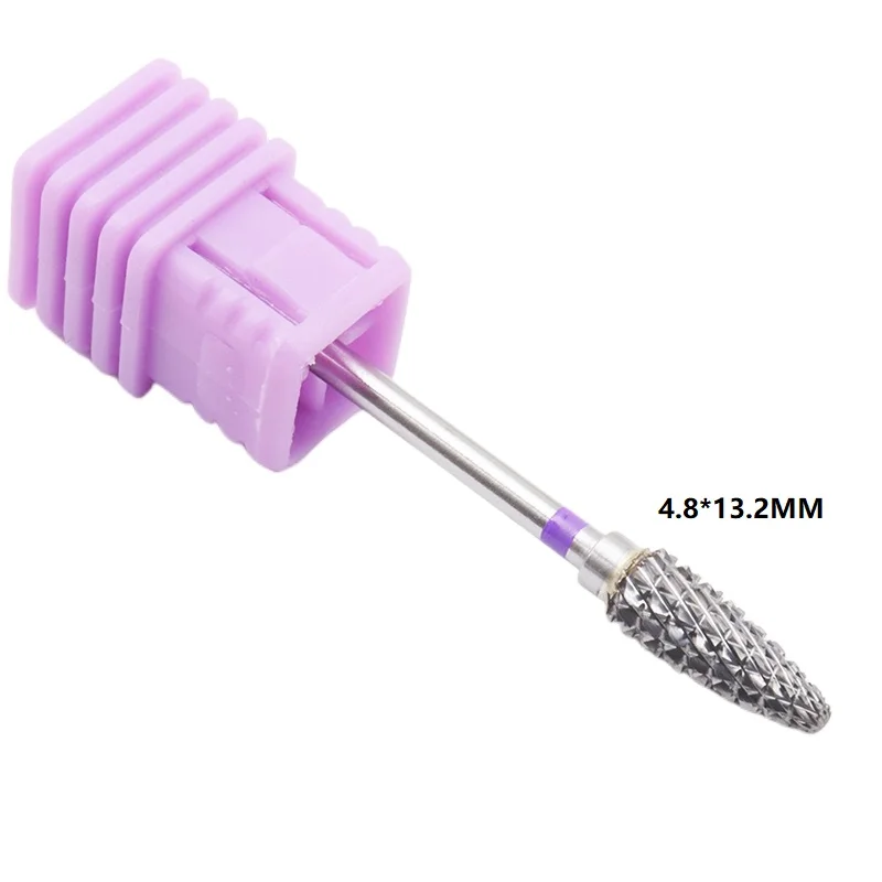 새로운 5mm 보라색 카바이드 네일 드릴 비트 3/32 매니큐어 용 밀링 커터 로터리 버 네일 비트 전기 드릴 액세서리 도구