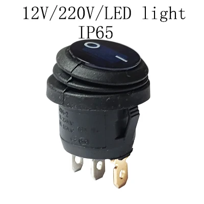 thumbnail image 1 of Interruptor basculante redondo mini de φ20 mm, 220 V, 16 A, LED, 12 V, 20 A CC, IP65, iluminado, botón pulsador para barco, interruptor de encendido y apagado, 1 of 5