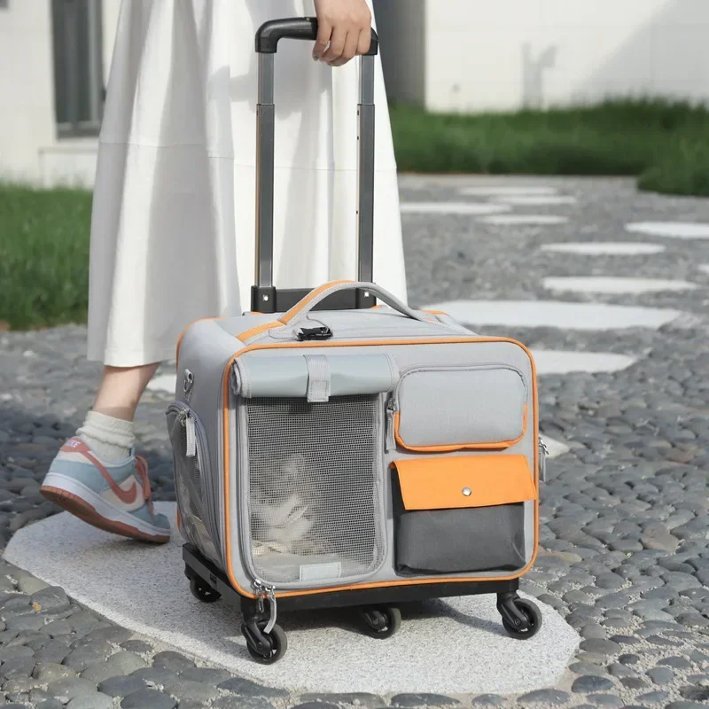 Pet Carrier Backpack Pet Backpack Portable Pet Stroller Trolley Cases Suitcases Small dog cat Backpack Anti Cat Stress Sense Of Safety Pets Bags