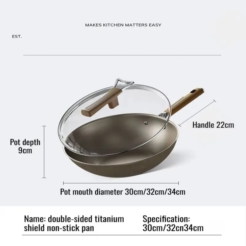 Frying Pan Double-Sided Titanium Coated Non-Stick