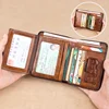 Men's Wallets RFID Genuine Leather Trifold Wallets For Men with ID Window and Credit Card Holder 3