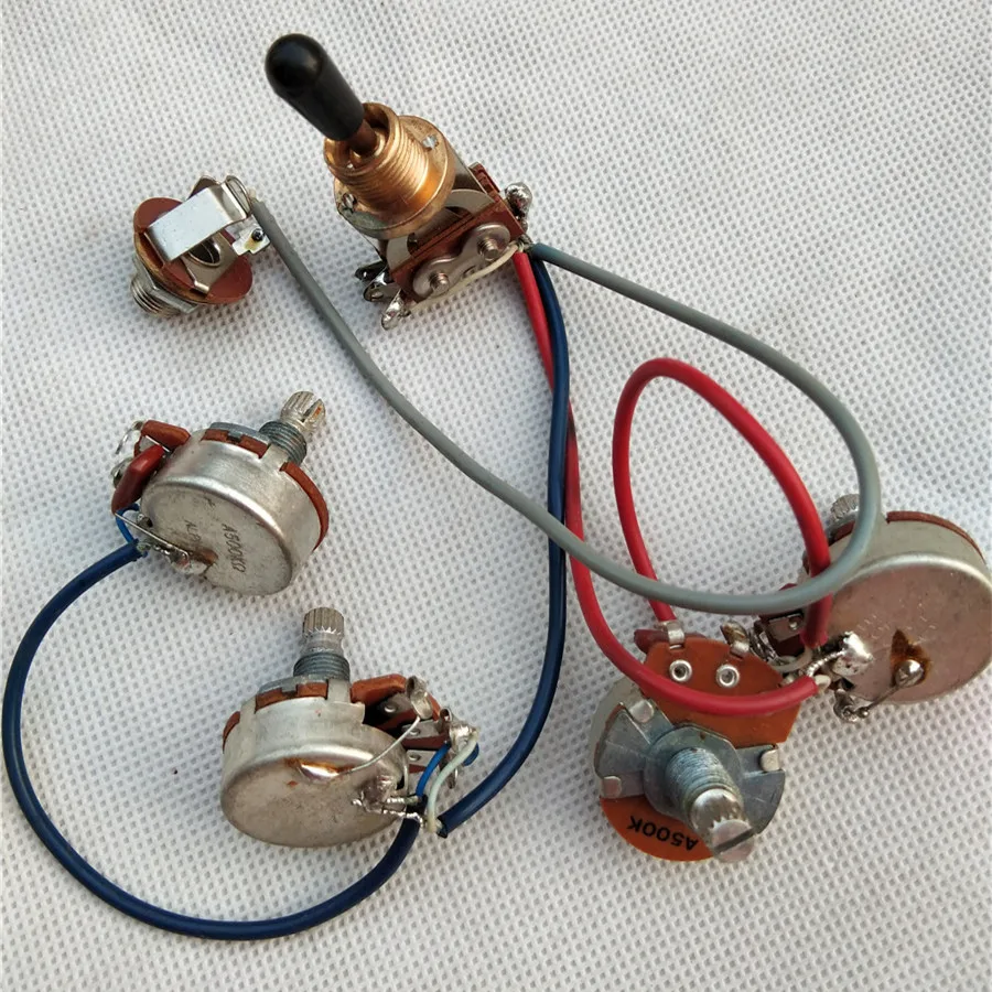 Electric Guitar Electronic Circuit, 2 JS Volume and 2 Alpha Tone, 1 Jack, 1 Gear Switch, BJH-153, Set