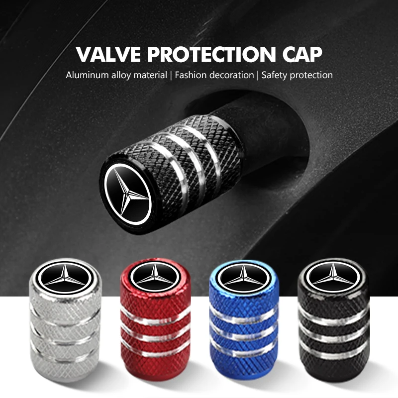 Tire Valve Caps for Benz Car W202 W212 W126 W140 W168 W177 CLS GLE GLC GLS CLA