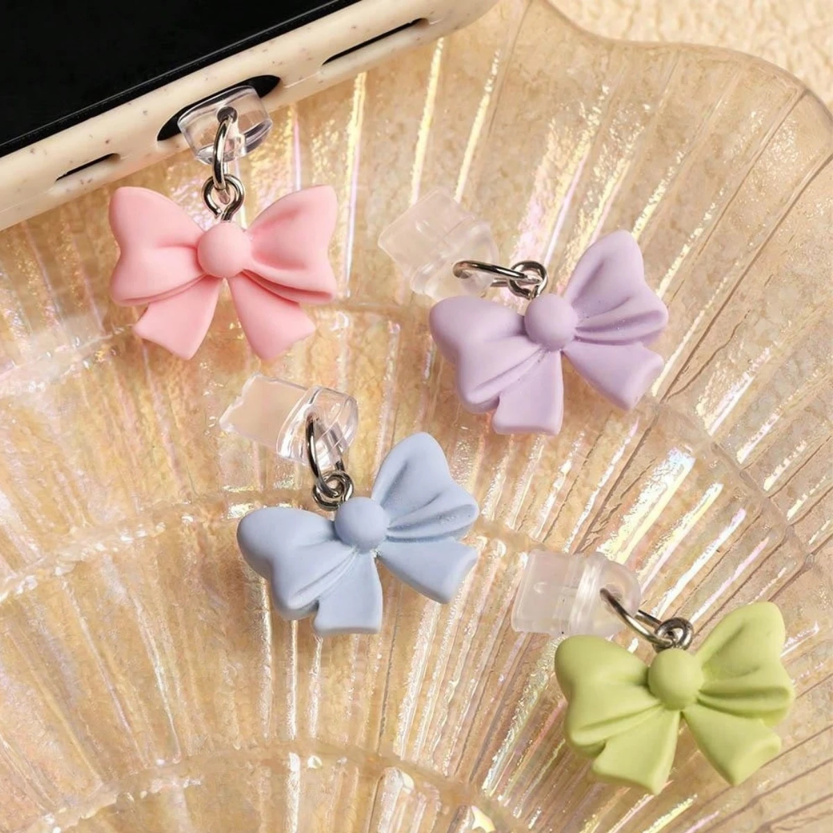 Colorful Bow Tie Phone Dust Plug - Charming Digital Accessory and Charging Port Protector