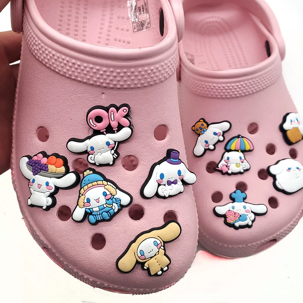 Aoger Sanrio Hellokitty Kuromi Cinnamoroll My Melody Set Shoe Charms for Clogs Shoe Accessories Charms for Friends Gifts